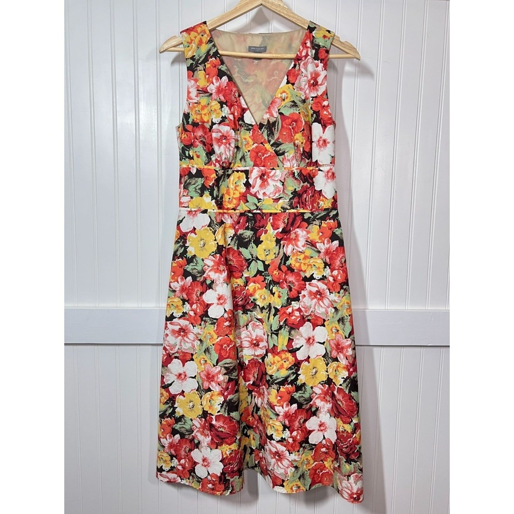 Ann Taylor Cottagecore Fairy Floral Twee Midi Tea Party A Line Dress 4 Colorful
